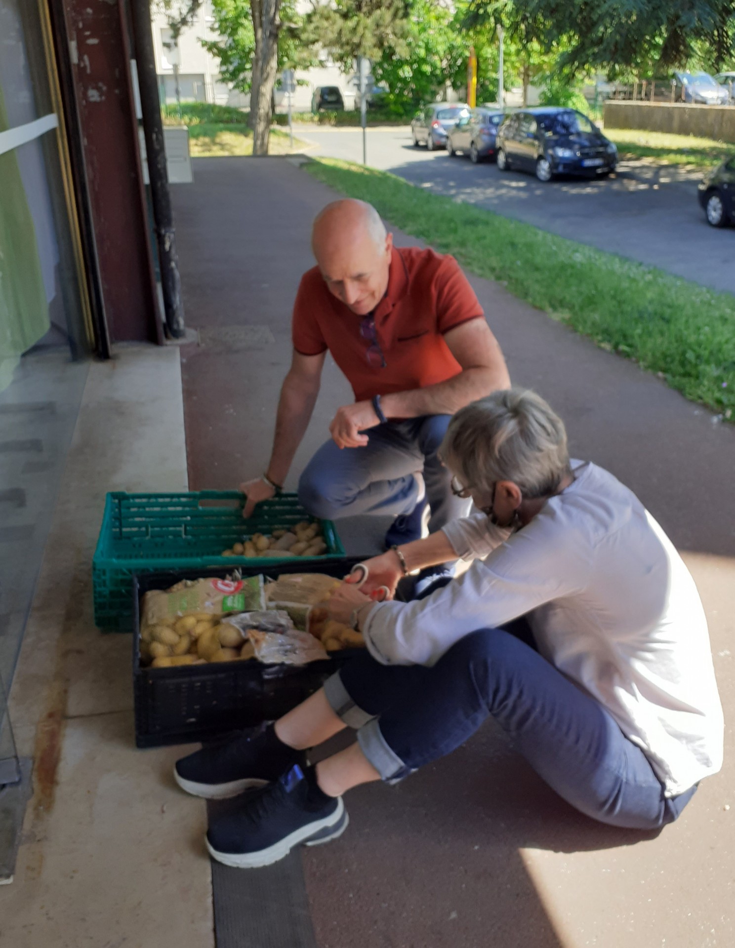 Retirer les germes des pommes de terre ... au grand air !